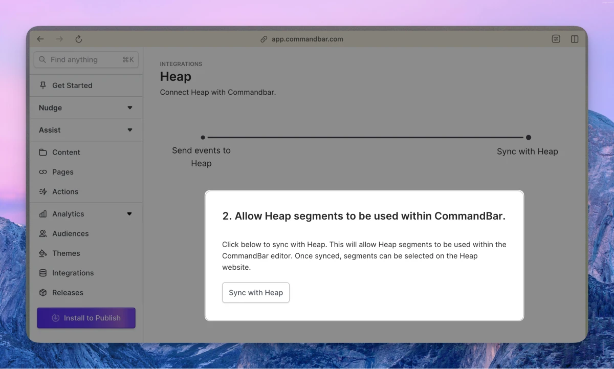 Heap connect segments UI